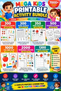 Colourful Kids Printable Mega Bundle Poster Kids Printable Worksheets Bundle – 5,750+ Learning PDFs