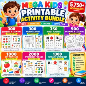 Kids Printable Worksheets Bundle – 5,750+ Learning PDFs
