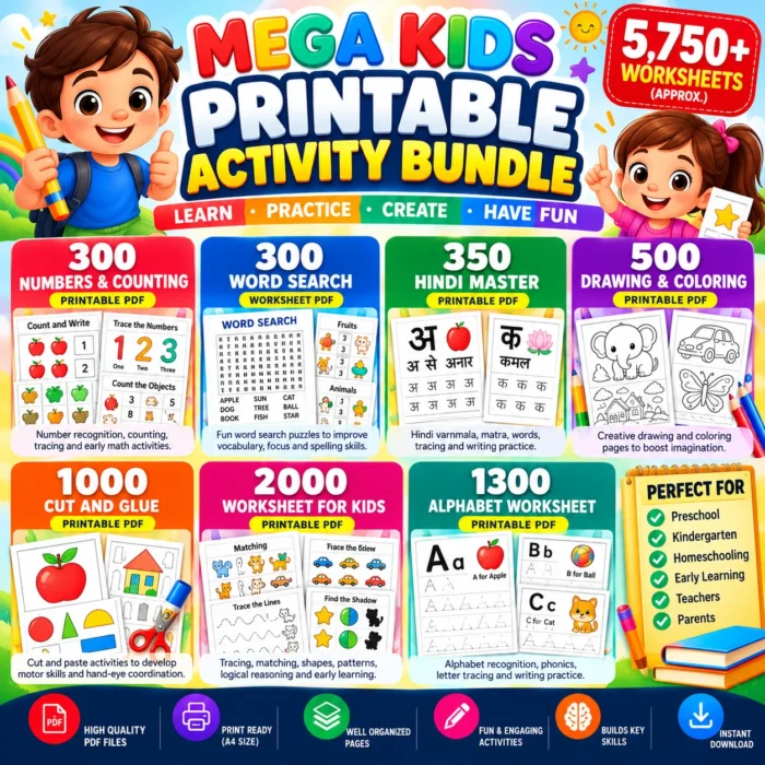 Mega Kids Printable Activity Bundle Mega Kids Printable Activity Bundle