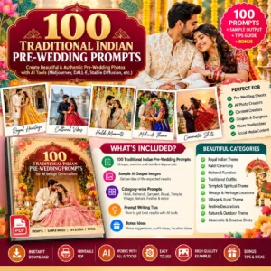 100 Traditional Indian Pre-Wedding Prompts – Premium PDF Bundle