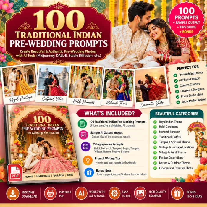 Traditional Indian Pre-Wedding Prompts Pack
